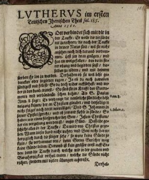 Lutherus im ersten Teutschen Ihenischen Theil ...