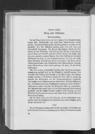 1914-1923 Krieg und Inflation.