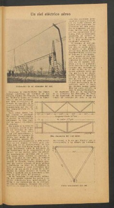 Un riel eléctrico aéreo