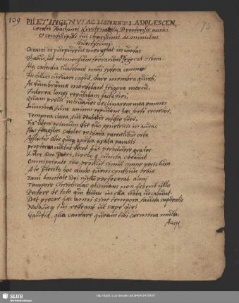 Nr. 109-111. In natalem
