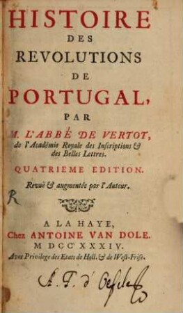 Histoire des révolutions de Portugal