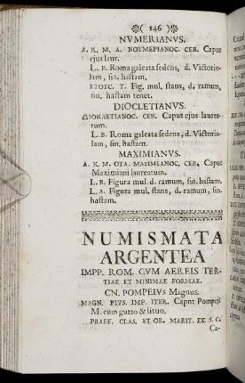 Numismata Argentea ...
