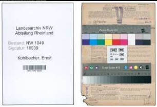 Entnazifizierung Ernst Kohlbecher , geb. 16.08.1888 (Lehrer)