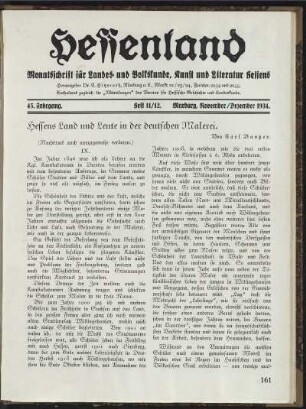 Heft 11/12, November/Dezember 1934