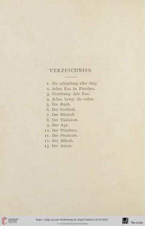 Verzeichniss