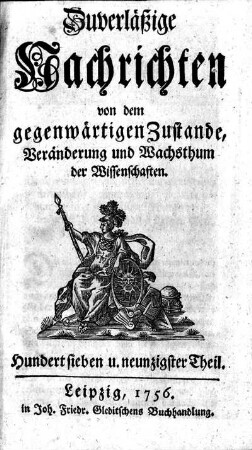 Hundert sieben und neunzigster Theil.