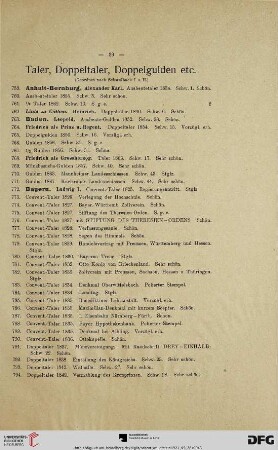 Taler, Doppeltaler, Doppelgulden (Nr. 759-918)
