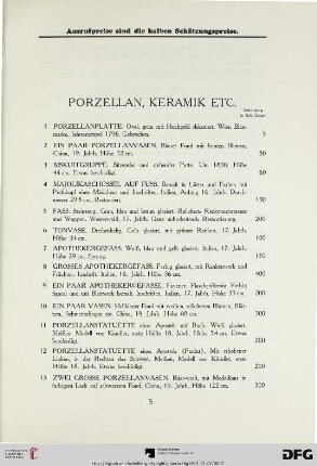 Porzellan, Keramik etc. (Nr. 1-22)