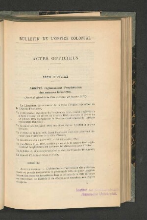 Actes Officiels.
