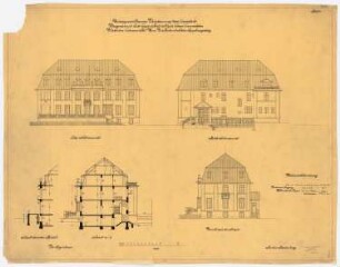 Villa Dr. Richard Schöne, Berlin-Grunewald: Aufriss und Querschnitt 1:100