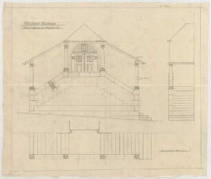 Dolmetsch, Theodor; Backnang; Kirche - Treppenaufgang am Hauptportal (Grundriss, Ansichten)