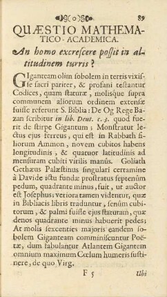 Quaestio Mathematico-Academica.