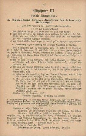 Abschnitt III. Specielle Sicherheitspolizei