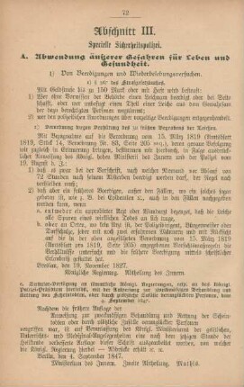 Abschnitt III. Specielle Sicherheitspolizei