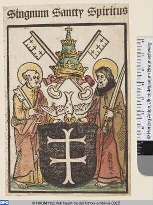 Die Hll. Petrus und Paulus mit dem Wappen des Hl. Geist-Ordens