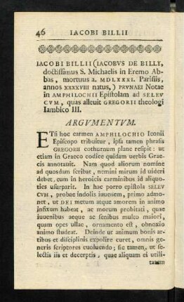 46-49, Iacobi Billii, Notae in Amphil. Epist.