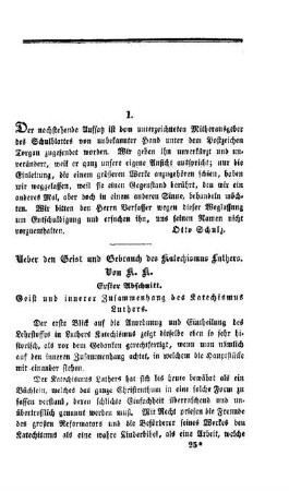 Ueber den Geist und Gebrauch des Katechismus Luthers
