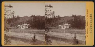 Hotel Steinicht, im Vordergrund Gleisanlagen des Bahnhofes : Rentzschmühle. Hotel Steinicht, im Vordergrund Gleisanlagen des Bahnhofes