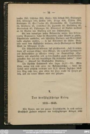 V. Der dreißigjährige Krieg 1618–1648.