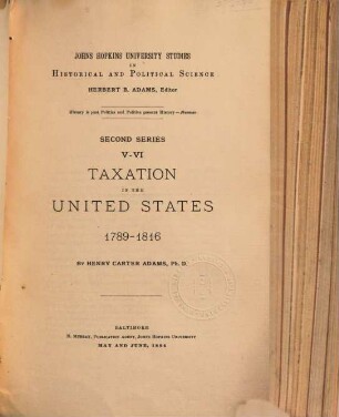 Taxation in the United States 1789-1816