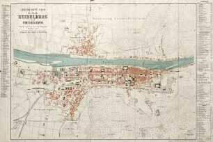 Uebersichts-Plan der Stadt Heidelberg und Umgebung