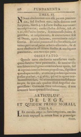 Ariculus De Lege, Et Quidem Primo Morali,