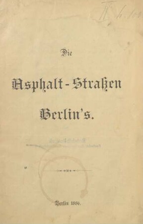 Die Asphalt-Strassen Berlin´s