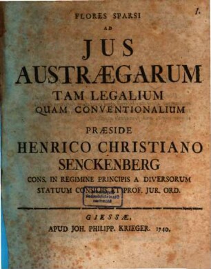 Flores Sparsi Ad Ius Austraegarum Tam Legalium