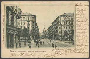 Ansichtskarte „Zossener Str., Ecke der Gneisenau Str.“