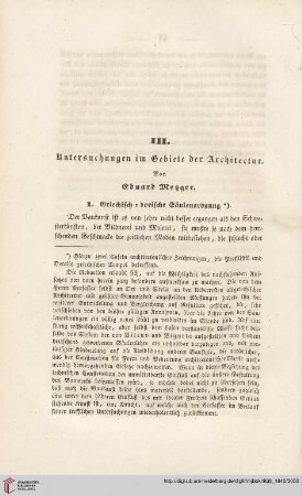 1: Untersuchungen im Gebiete der Architectur, 1, Griechisch-dorische Säulenordnung, [1]