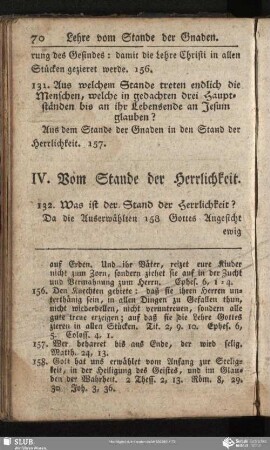 IV. Vom Stande der Herrlichkeit