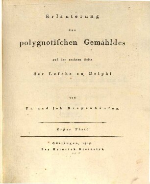 Erläuterung des Polygnotischen Gemäehldes auf der rechten Seite der Lesche zu Delphi