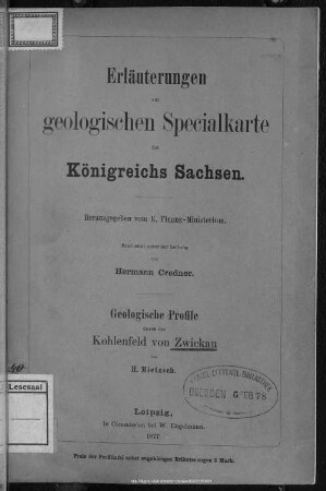 Geologische Profile durch das Kohlenfeld von Zwickau