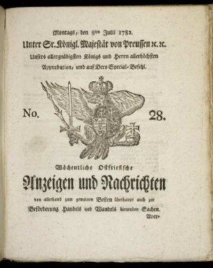 No. 28. Montags, den 8ten Julii 1782