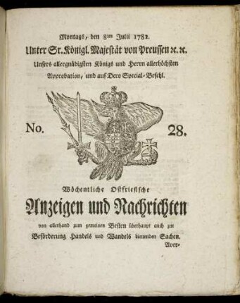No. 28. Montags, den 8ten Julii 1782