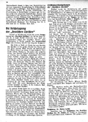 Die Reichstagung der "Deutschen Christen"