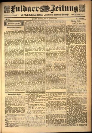 Zweite Ausgabe vom Samstag, den 26. Januar 1901.