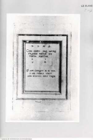 Monumenta clarorum doctrina praecipuè ..., Tafel 14: Grabplatte eines Dichters in Wien