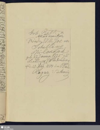 Nr. 92. Schelling, Friedrich Wilhelm Joseph von