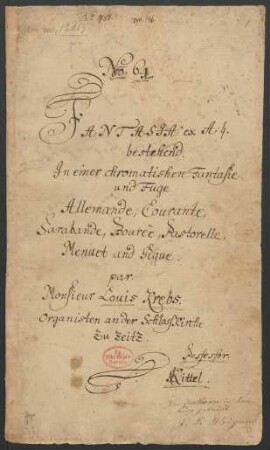 Suiten; org; a-Moll; Krebs-WV 825