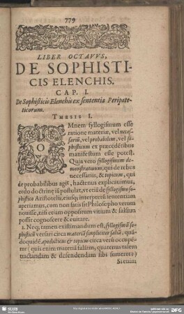Liber Octavus, De Sophisticis Elenchis