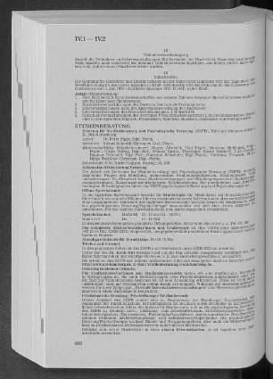 IV.2 Studienberatung