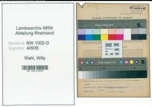 Entnazifizierung Willy Wahl, geb. 03.03.1900 (Stadtoberamtmann)