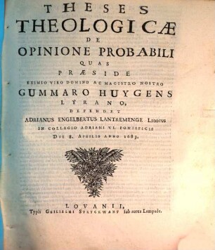 Theses theologicae de opinione probabili