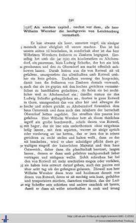Ain sonders capitel, nechst vor dem, als herr Wilhalm Wernher die landtgrevin von Leichtenberg vermehelt.