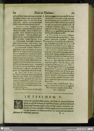 In Psalmum V. Psalmus V.