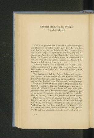 Gewagte Heimreise bei erhöhter Geschwindigkeit