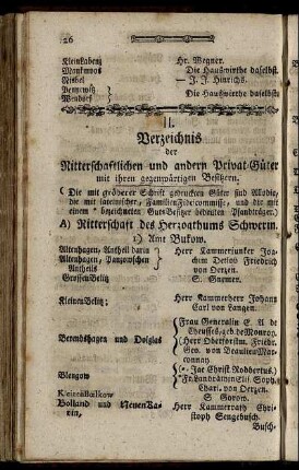 II. Verzeichnis der Ritterschaftlichen und andern Privat-Güter [...]
