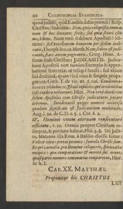 Cap. XX. Matthaei. Proponitur hic Christus ...