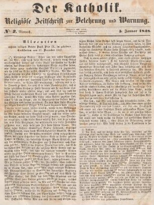 5-7 Allocution unseres heiligen Vaters Papst Pius IX. im geheimen Consistorium vom 17. December 1847
